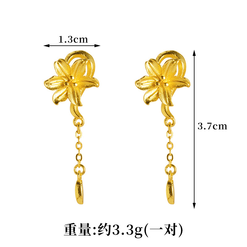 Fabricantes de auriculares de flores de oro de lujo ligero galvanizado directamente para adornos de auriculares femeninos de hiedra de alto nivel nicho