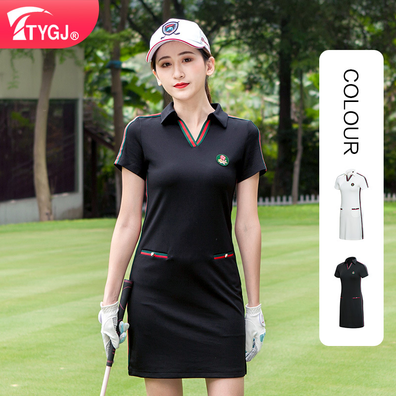 Golf Clothing Summer Short-Sleeved Dress Polo Collar Slim Fit Breathable Casual Sports Tennis Skirt