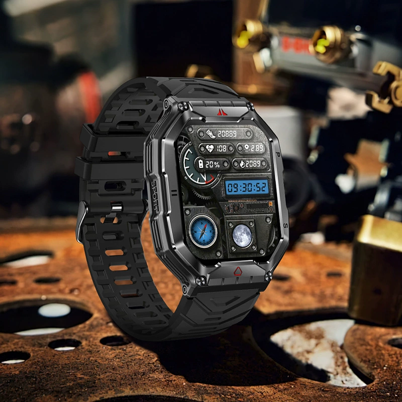 Умные часы KR82 Bluetooth с голосовым помощником, шагомер, компас, тройная защита, уличные спортивные часы, кроссборд