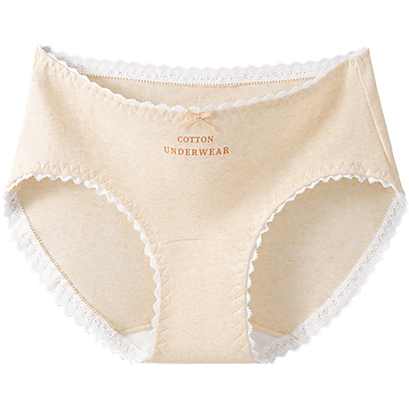 Bragas de encaje de algodón de categoría A 10A entrepierna antibacteriana entrepierna larga 2025 nuevo calzoncillos de mujer cómodos y transpirables de cintura media