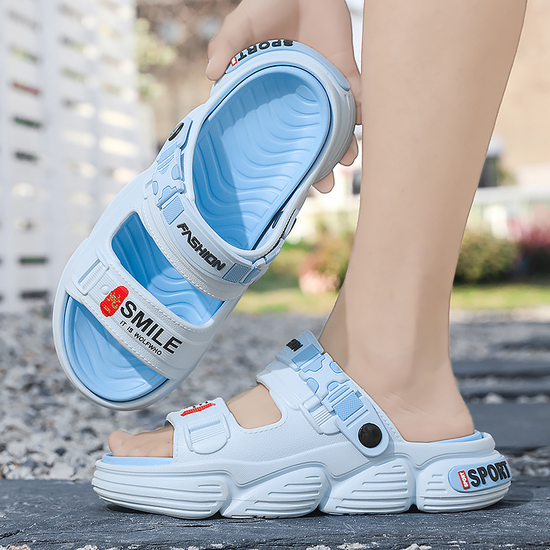 Sandalias de un solo carácter para uso de verano para hombres 2025 nuevo estilo antideslizante y resistente al desgaste