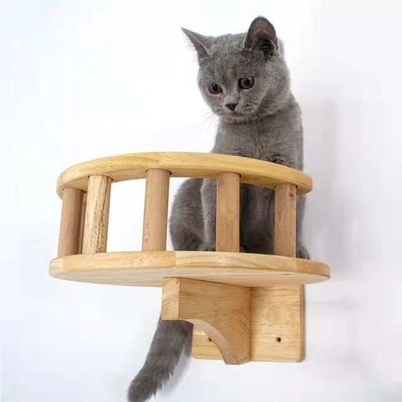 猫クライミングフレーム、猫橋、猫の巣、猫の台、壁掛け式接続ジャンプ台、猫の巣、多機能西蘭松無垢材吊り橋。|undefined