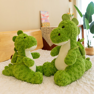 Cross-Border green flower dragon plush toy avocado backpack dinosaur doll small green dragon children's doll birthday
