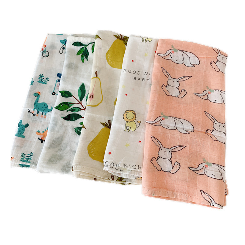 Wholesale 60*60 double-layer newborn towel baby saliva towel bamboo cotton yarn small square towel face towel baby feeding