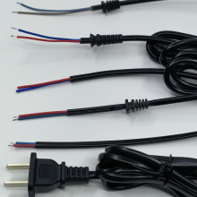 国标二插热熔胶枪电源线 上锡尾 AC二扁裸铜线 电动工具插头线