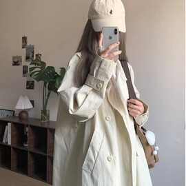 胖大码斤时尚休闲百搭中长款风衣女秋季小众设计感宽松外套