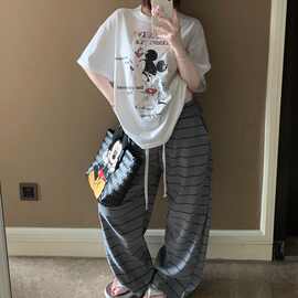 棉质睡衣女2026年夏季新款夏天短袖短裤卡通少女感外穿家居服套装