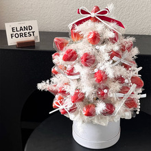 圣诞节草莓塔花束插花小圆桶圣诞礼物包装礼盒花艺diy圆形抱抱桶