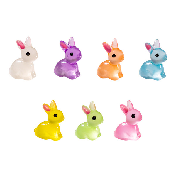 Cartoon animal luminous colorful rabbit micro landscape DIY…