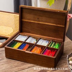 国境を越えた八格茶葉用仕切り付き木製茶箱、茶葉収納ボックス、木製茶葉包装箱、多格茶葉ボックス