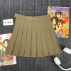Khaki pleated skirt