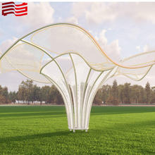 Custom Modern Large Metal Mesh Flower Sculpture for Pergola