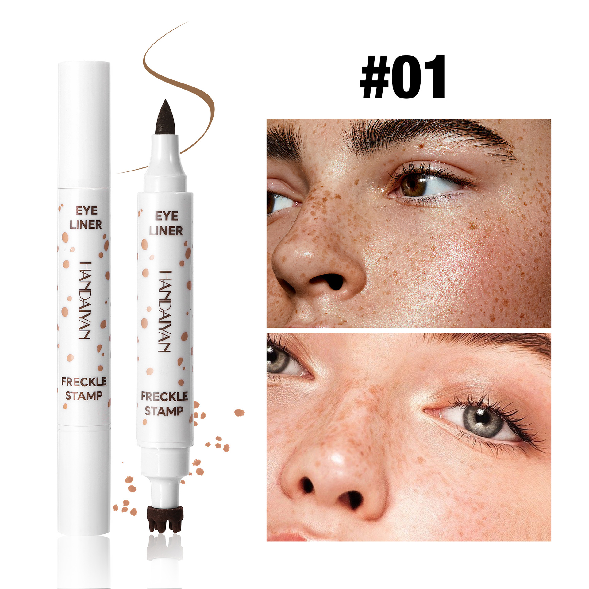 Transfronterizo punto de punto impermeable no es fácil de descolorar HANDAIYAN freckle pen natural de doble cabeza freckle eyeliner