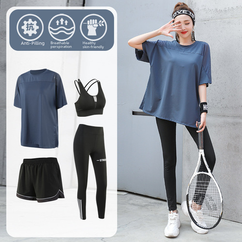 Women's Loose Fitness Tank Top for Running, Yoga, and Training - Large Size, Breathable and Quick-Drying, Suitable for Heavyset Women, Summer T-Shirt Set