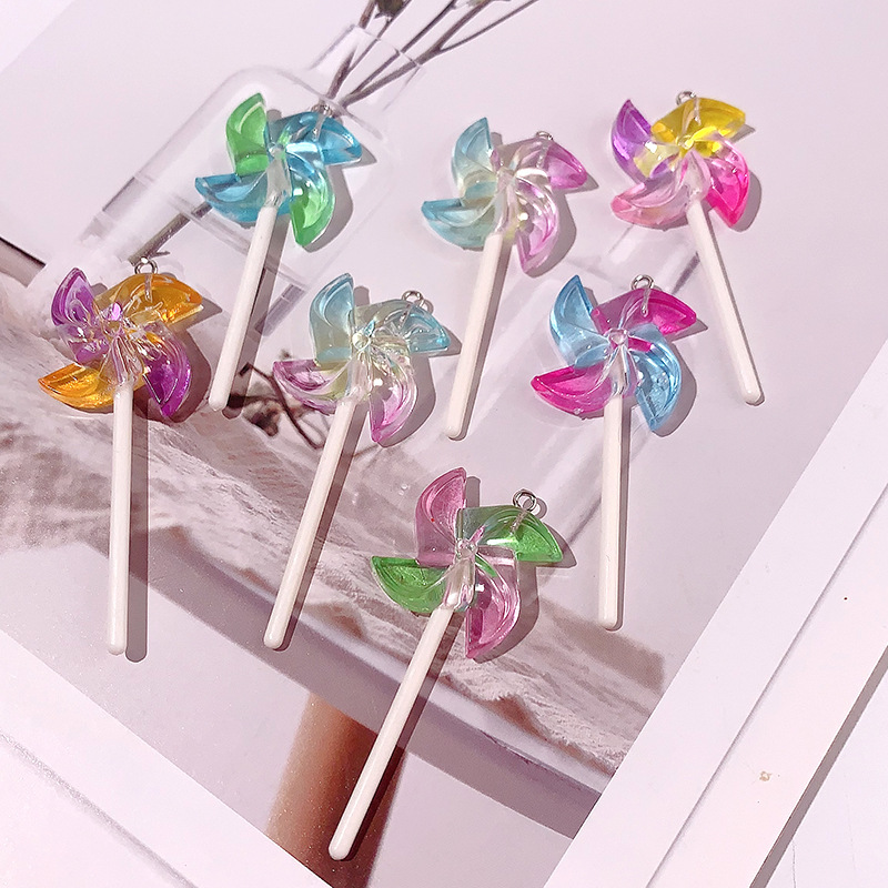 Nuevo molino de viento gradiente concha serie de colgante acrílico DIY colgante llavero accesorios accesorios