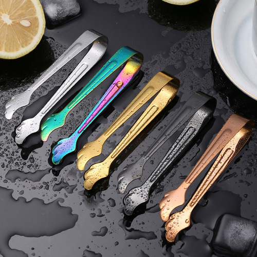 Manufacturer wholesale 304 stainless steel ice tongs, creative bar ice cube tongs, home food sugar cube tongs, ice tongs, towel tongs