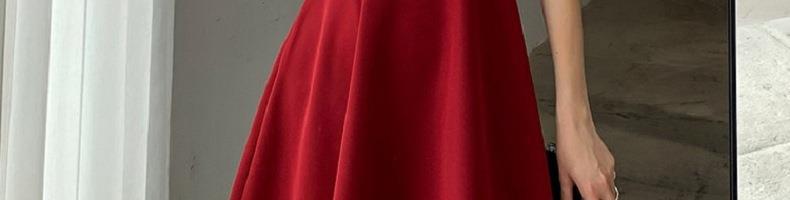 帮手描述图：2022夏季新款复古赫本风小黑裙胖妹妹收腰显瘦方