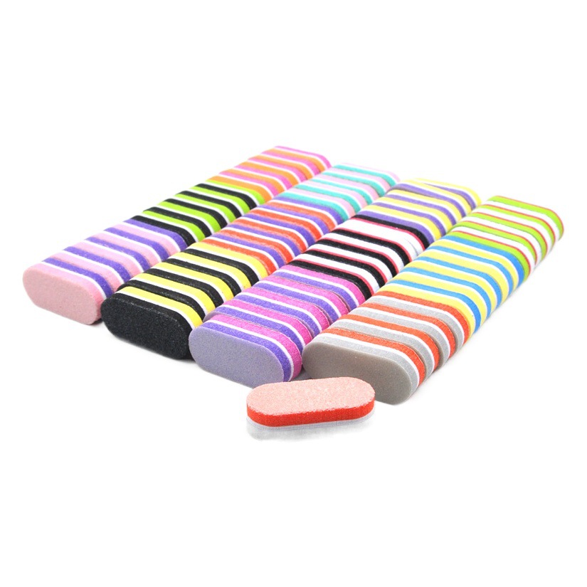 Nail art rubbing strip mini sponge polishing strip small bean curd block colorful high elastic small long round polishing sponge nail setback