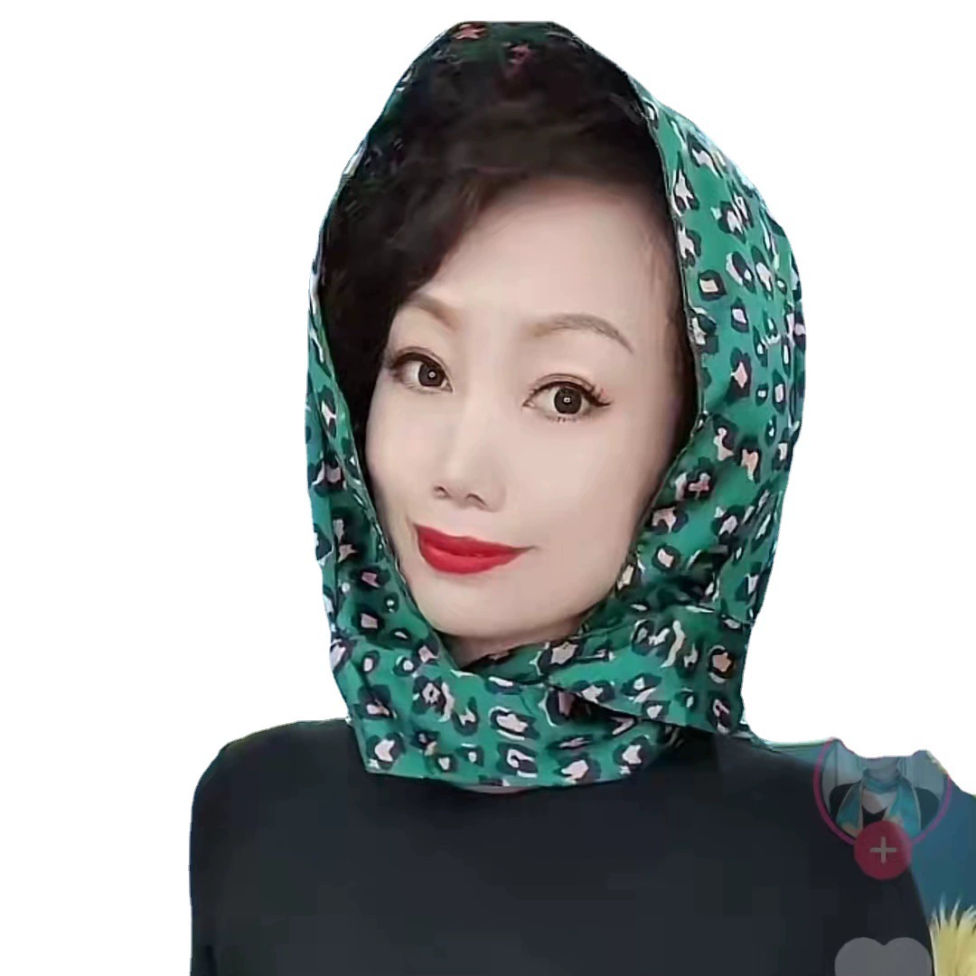 Высокий шарф в горошек, модный, как в Douyin, баодоу, женский мусульманский платок, шёлковый шарф, для внешней торговли, возможна выдача от имени