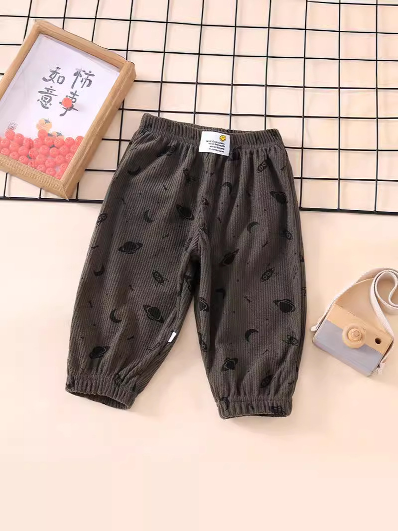 2024春秋新品韩版儿童单裤男童运动裤女童灯笼裤宽松休闲条纹长裤