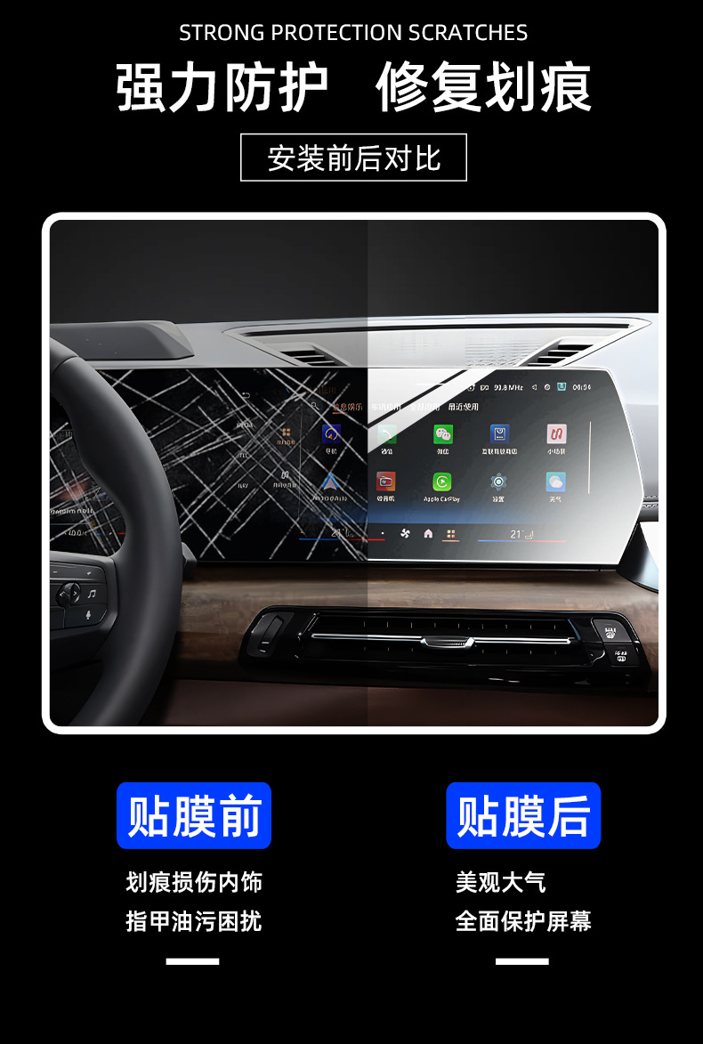 For 23-24 BMW X1/iX1 Center Console Navigation Tempered Film TPU
