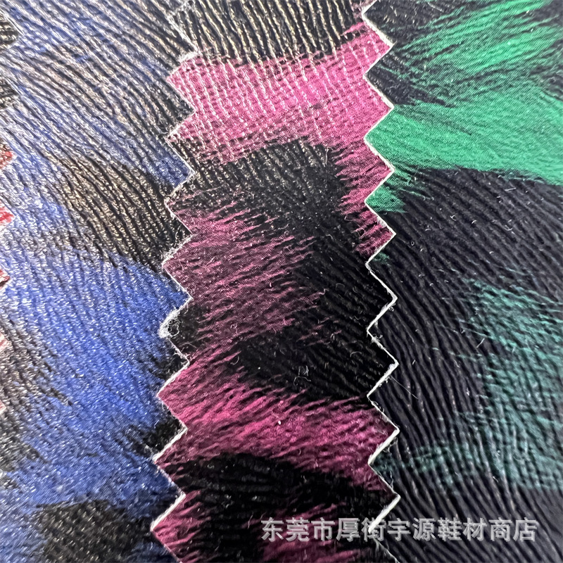 仿棉绒非洲豹纹PU箱包手袋包装鞋材水晶面料装饰人造革布料批发