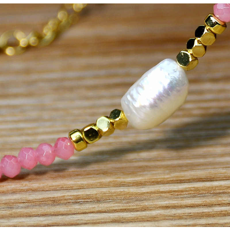 9g Weight Brass Pendant Material Necklace Classification Modern Style Geometric Artificial Crystal Freshwater Pearl Beaded Women's Necklace