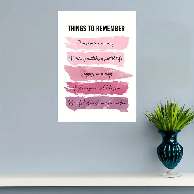 Positive and inspiring motivational quote poster, canvas wall art decor, for women, teenagers, daughters