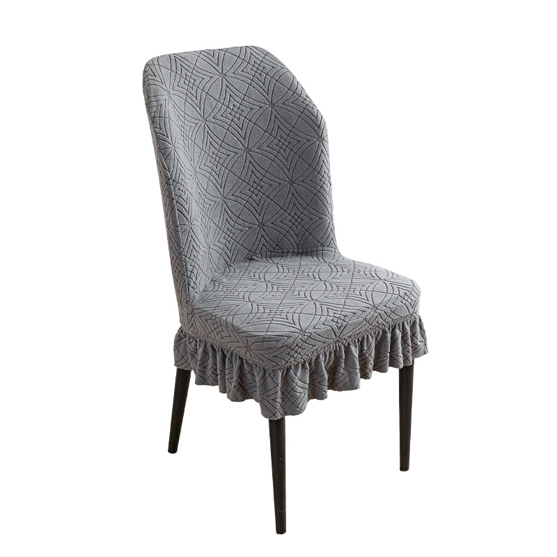 Cubierta de silla elástica curvada de forma especial cubierta de silla engrosada polar gran falda curvada respaldo integrado cuatro estaciones