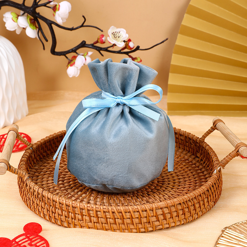 ヨーロッパ式の喜糖袋の創意的な丸い糸の布の結婚式の喜糖の箱のお土産の結婚祝いの祝日のプレゼントの袋の束のポケット|undefined