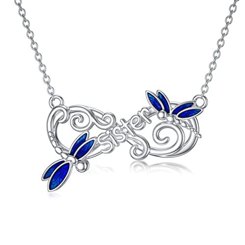 Collar hermana libélula para mujer, cadena de moda azul_voghion.com