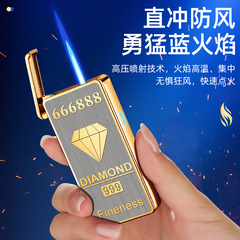 Smart Voice-Controlled Inflatable Lighter with Direct Blue Flame Windproof Igniter - Creative Gift for Men - DIY Engraving LOGO