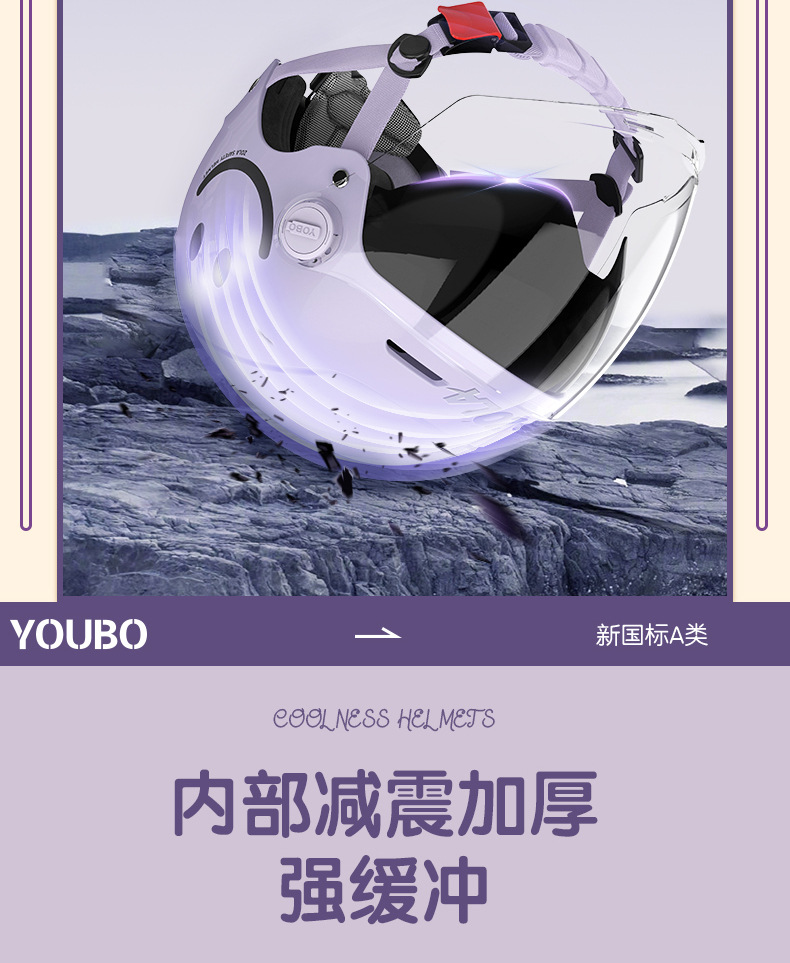 Electric Vehicle Helmet with Double Visor