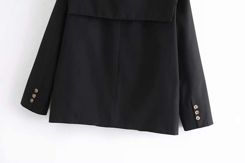 navy collar short black small suit  NSAM27829