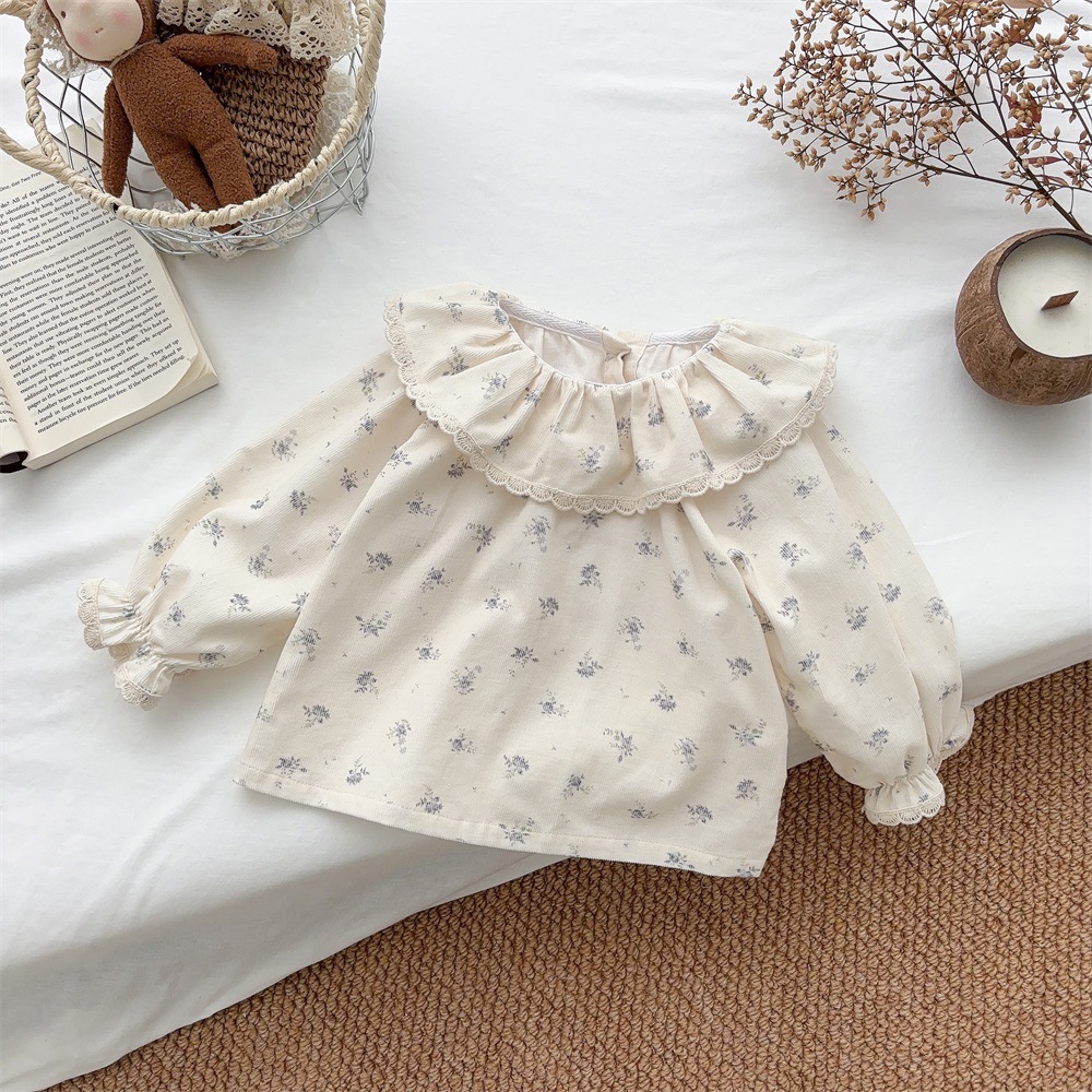 Ropa de bebé 2024 otoño camisa de solapa fresca mono de mezclilla traje de dos piezas de manga larga para bebé