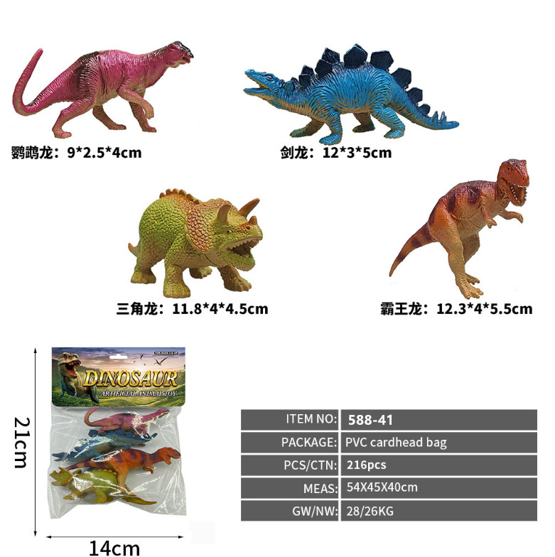 Juego de Modelos de Dinosaurios de Simulación de PVC, Educativo, para Niños
