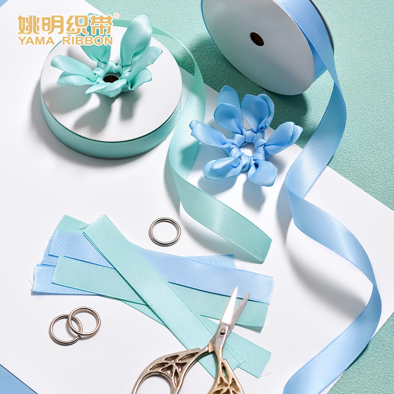 Yao Ming 7700 poliéster Cinta Azul ramo caja de regalo embalaje hornear accesorios para el cabello trenzado lazo del pelo cinta del pelo arco