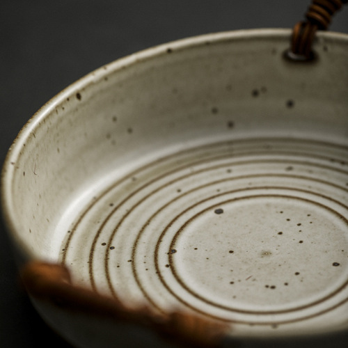 Japanese tableware personalized bowls and plates retro rough pottery handmade plates home ceramic dishes creative internet celebrity ins style