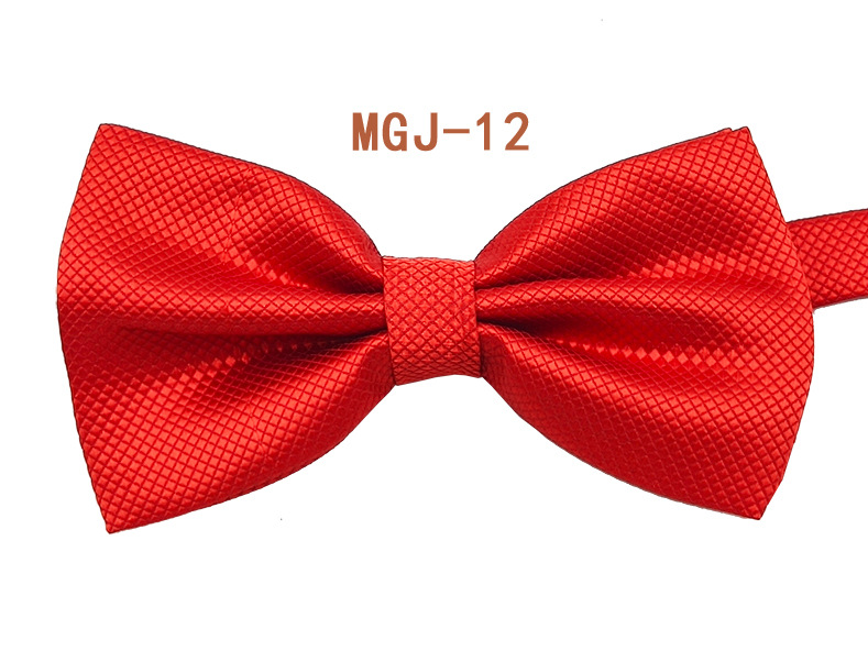 Pajarita negra de color sólido para hombre British Cube Spot Venta al por mayor Ropa formal Boda Doble pliegue Doble lazo de doble capa 27 colores