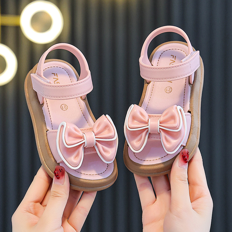 Nueva moda para niñas sandalias de verano arco princesa sandalias estudiantes de velcro universal sandalias para niños