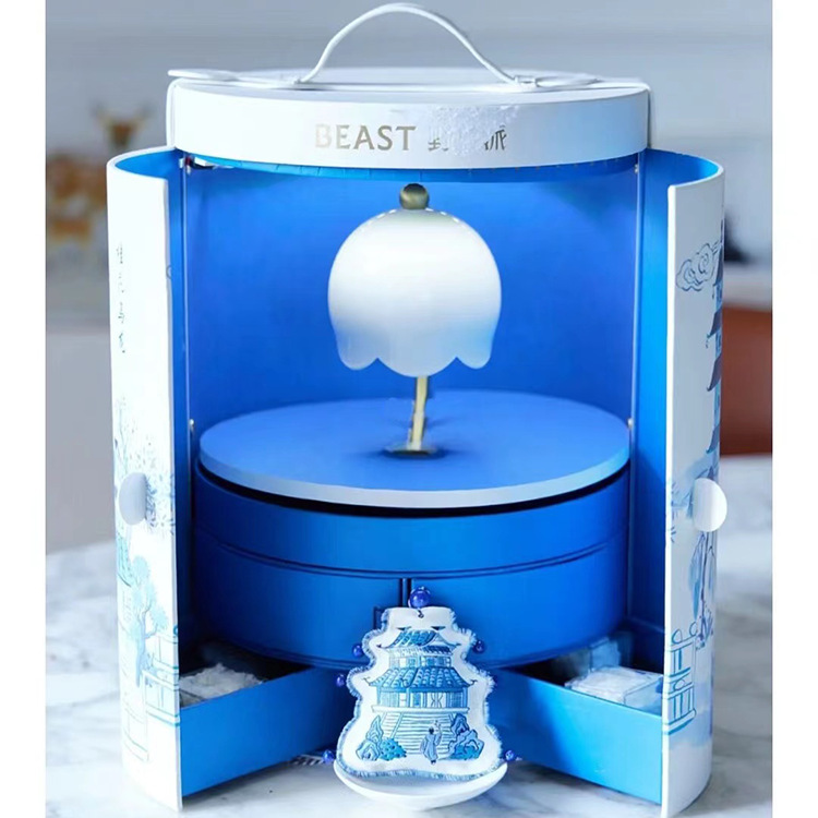 高端限量大红春节2023新年礼品新品包装手提圆桶包装用礼盒