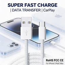 跨境适用iphone17pro快充线苹果17数据线usb-c编织线车载pd充电线