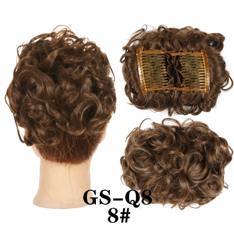 Transfronterizos europeos y estadounidenses rizos brotes de cabello al por mayor mujeres rizos ondas chinas retro flores brotes de caballo cabello de pino peluca