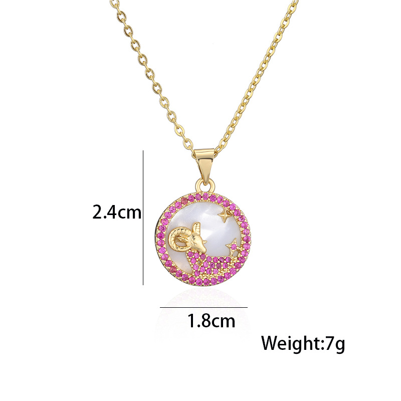 wholesale jewelry gold electroplated copper 12 constellation necklace Nihaojewelry