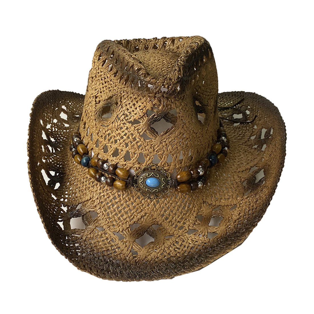 Vintage Sun Hat New Men's Denim Rattan Straw Summer Sun Protection Fishing Hat, Hat For Scenic Areas_voghion.com