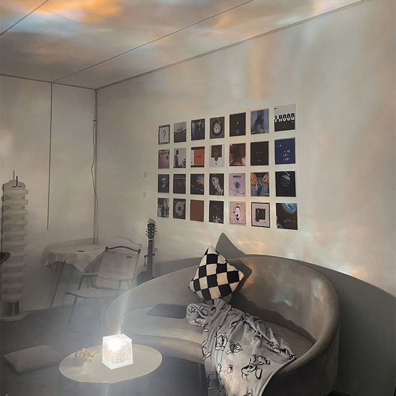 Atmósfera luz nocturna Internet celebridad giratoria ondulación del agua llama creativa atmósfera luz Día de San Valentín regalo romántico lámpara de mesa