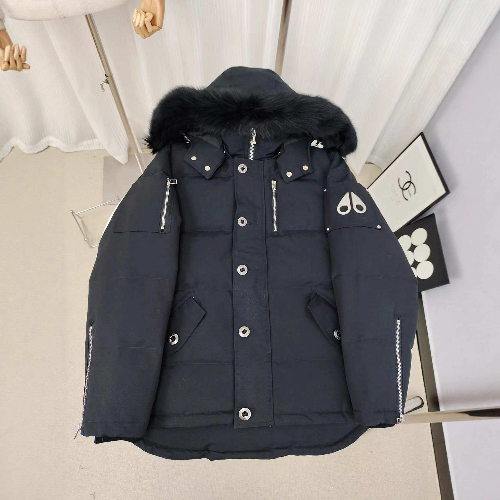 Cross-Border Moose 3Q Scissor down Jacket 06 Style 05 Canadian Unisex Fox Fur Parka Jacket