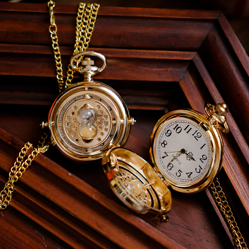 Harry Potter nuevo reloj de arena tallado con tapa flip hueco relojes de bolsillo relojes de collar relojes de estudiantes hombres y mujeres image 9
