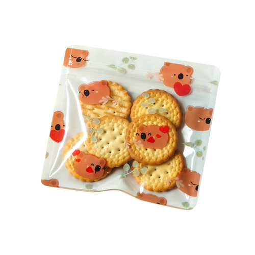 Factory direct sales cartoon ziplock bag cute seal bag small biscuit snack food packaging bag jewelry bag