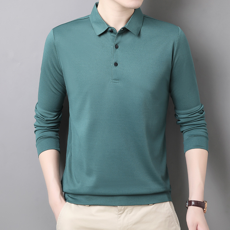Camiseta polo nueva 2024 con mangas largas y solapa moderna para hombre, camiseta informal de negocios para hombre, ropa de primavera y otoño para hombre